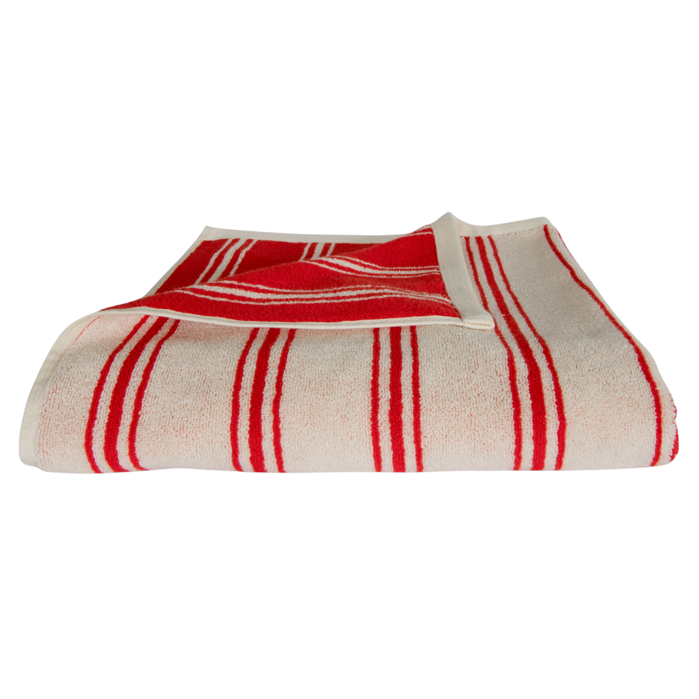 Retro Stripe håndklæde - Orange/Cream